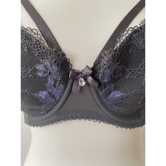 Savage x Fenty Bra Demi Cage Lace Living In the Clouds Lingerie - Picture 2 of 13